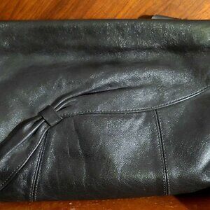 Vintage Black Leather Clutch
